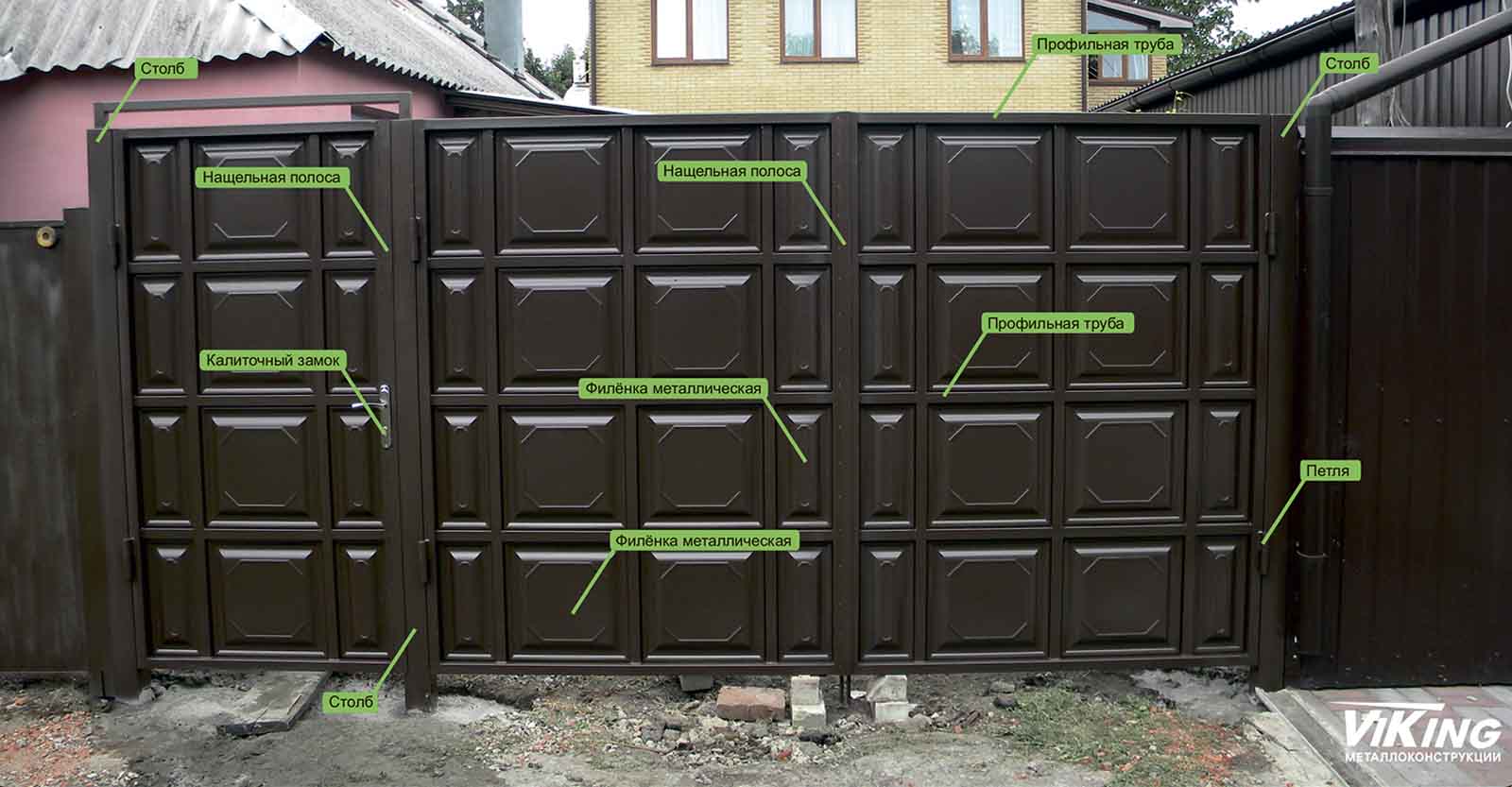 Филенчатые распашные ворота